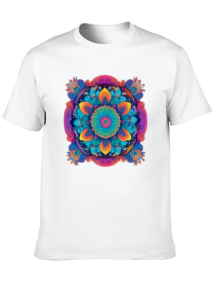 Vibrant Mandala Graphic Black T-Shirt