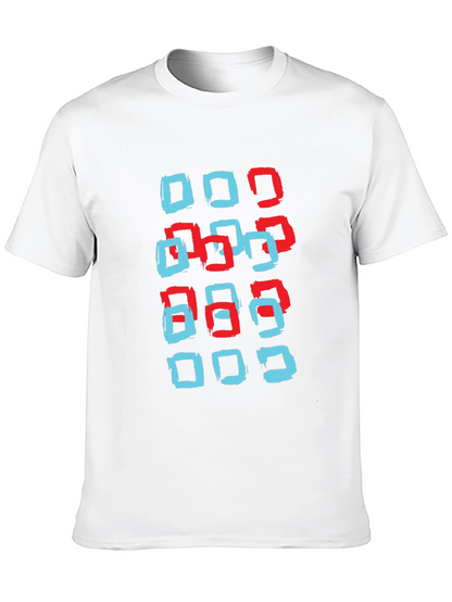 Modern Squares Graphic T-Shirt - Black