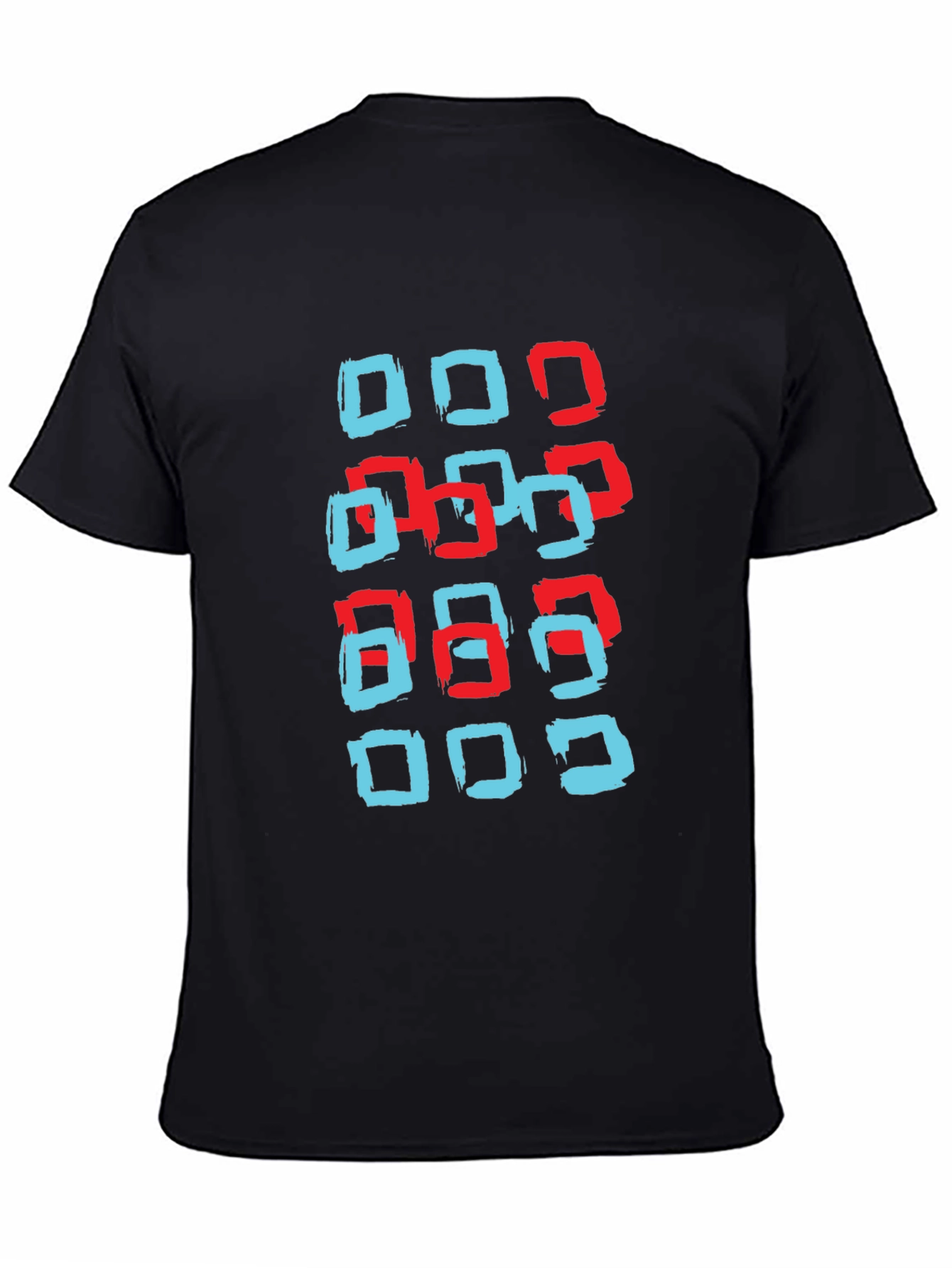 Modern Squares Graphic T-Shirt - Black