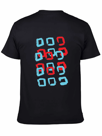 Modern Squares Graphic T-Shirt - Black