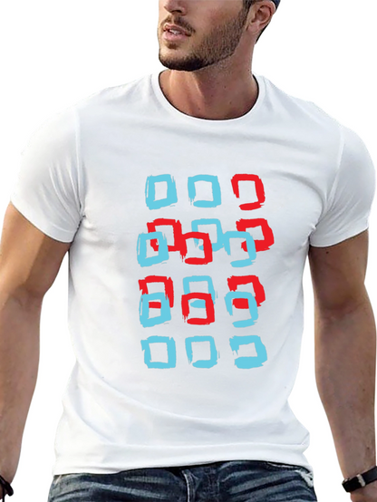 Modern Squares Graphic T-Shirt - Black