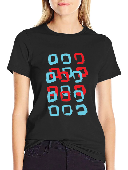 Modern Squares Graphic T-Shirt - Black