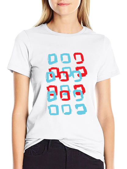 Modern Squares Graphic T-Shirt - Black