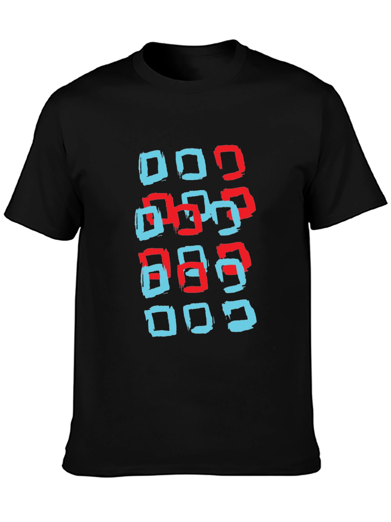 Modern Squares Graphic T-Shirt - Black