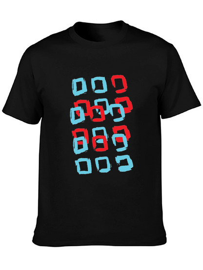 Modern Squares Graphic T-Shirt - Black