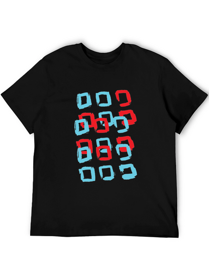 Modern Squares Graphic T-Shirt - Black