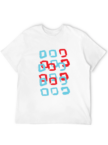Modern Squares Graphic T-Shirt - Black