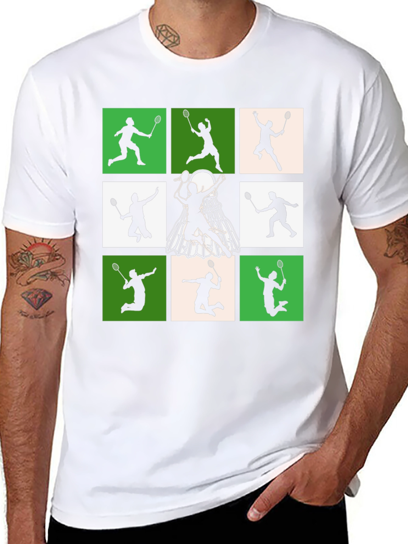 Badminton Player Silhouette Graphic Tee
