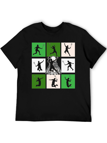 Badminton Player Silhouette Graphic Tee