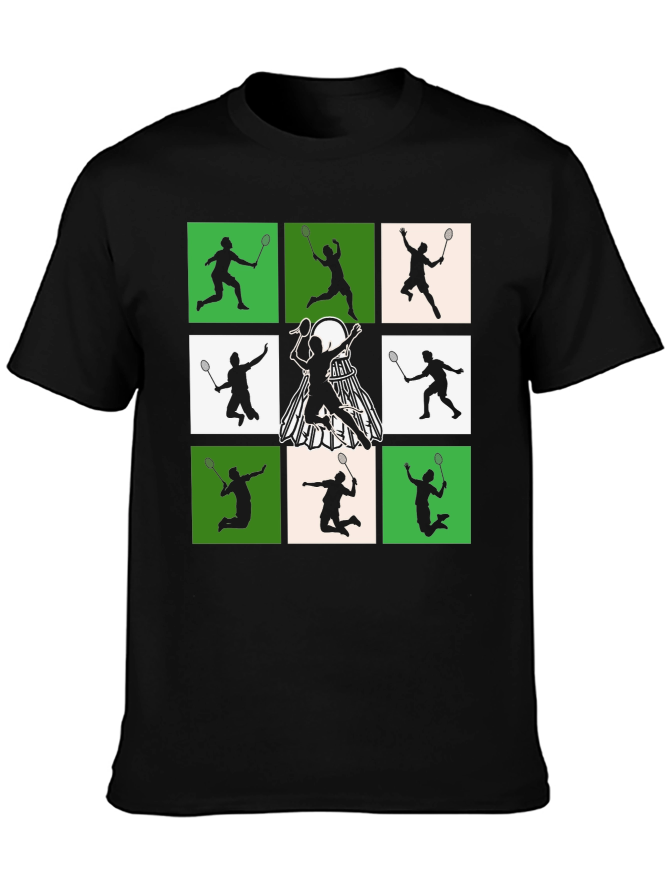 Badminton Player Silhouette Graphic Tee