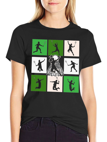 Badminton Player Silhouette Graphic Tee