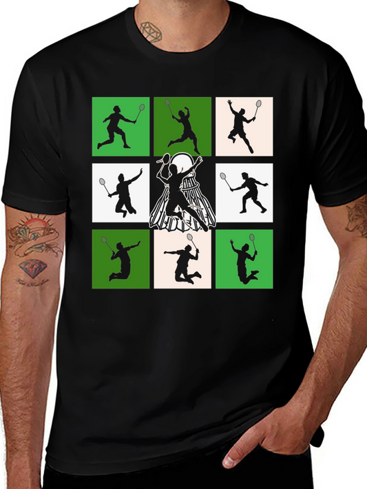 Badminton Player Silhouette Graphic Tee