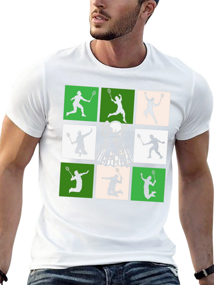 Badminton Player Silhouette Graphic Tee