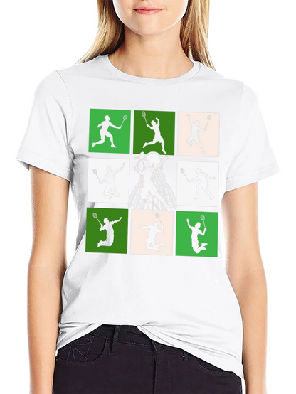 Badminton Player Silhouette Graphic Tee