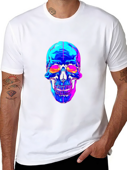 Vaporwave Skull Graphic Tee - Black