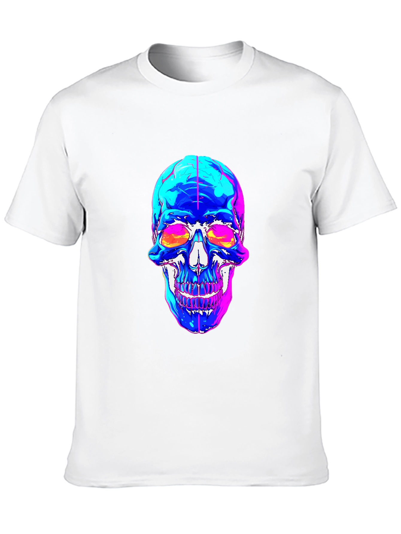 Vaporwave Skull Graphic Tee - Black