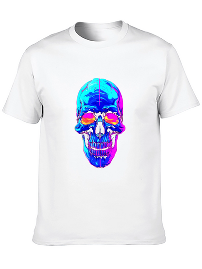 Vaporwave Skull Graphic Tee - Black