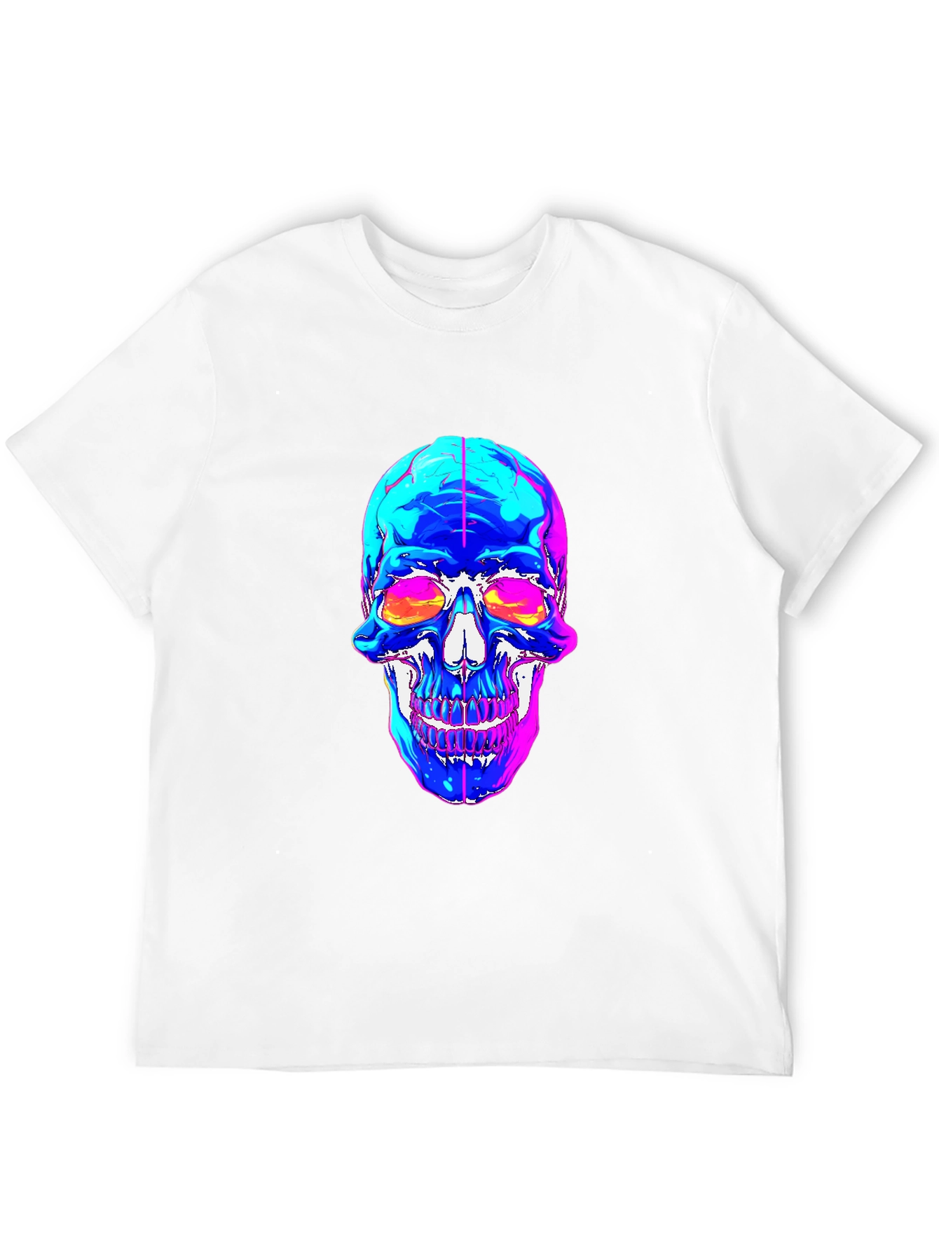 Vaporwave Skull Graphic Tee - Black