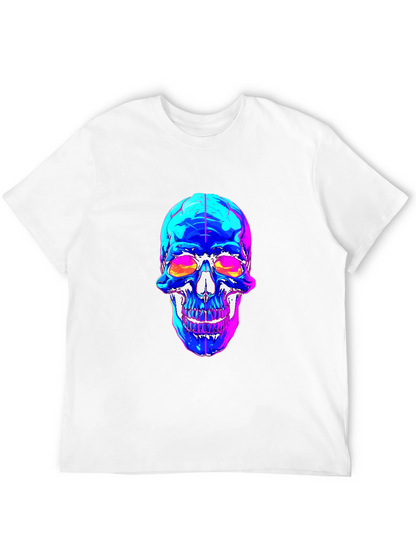 Vaporwave Skull Graphic Tee - Black