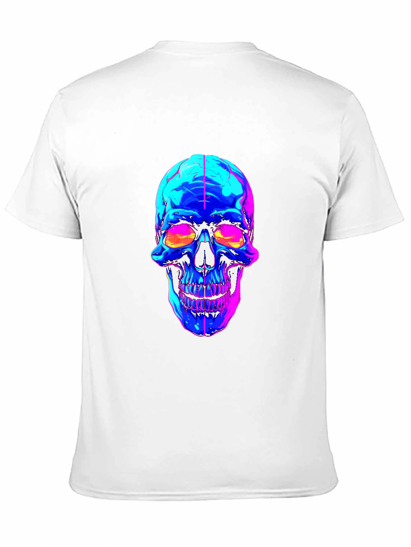 Vaporwave Skull Graphic Tee - Black