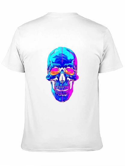 Vaporwave Skull Graphic Tee - Black