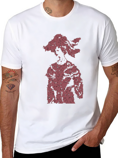 Abstract Figure Graphic Tee - Black Cotton Blend