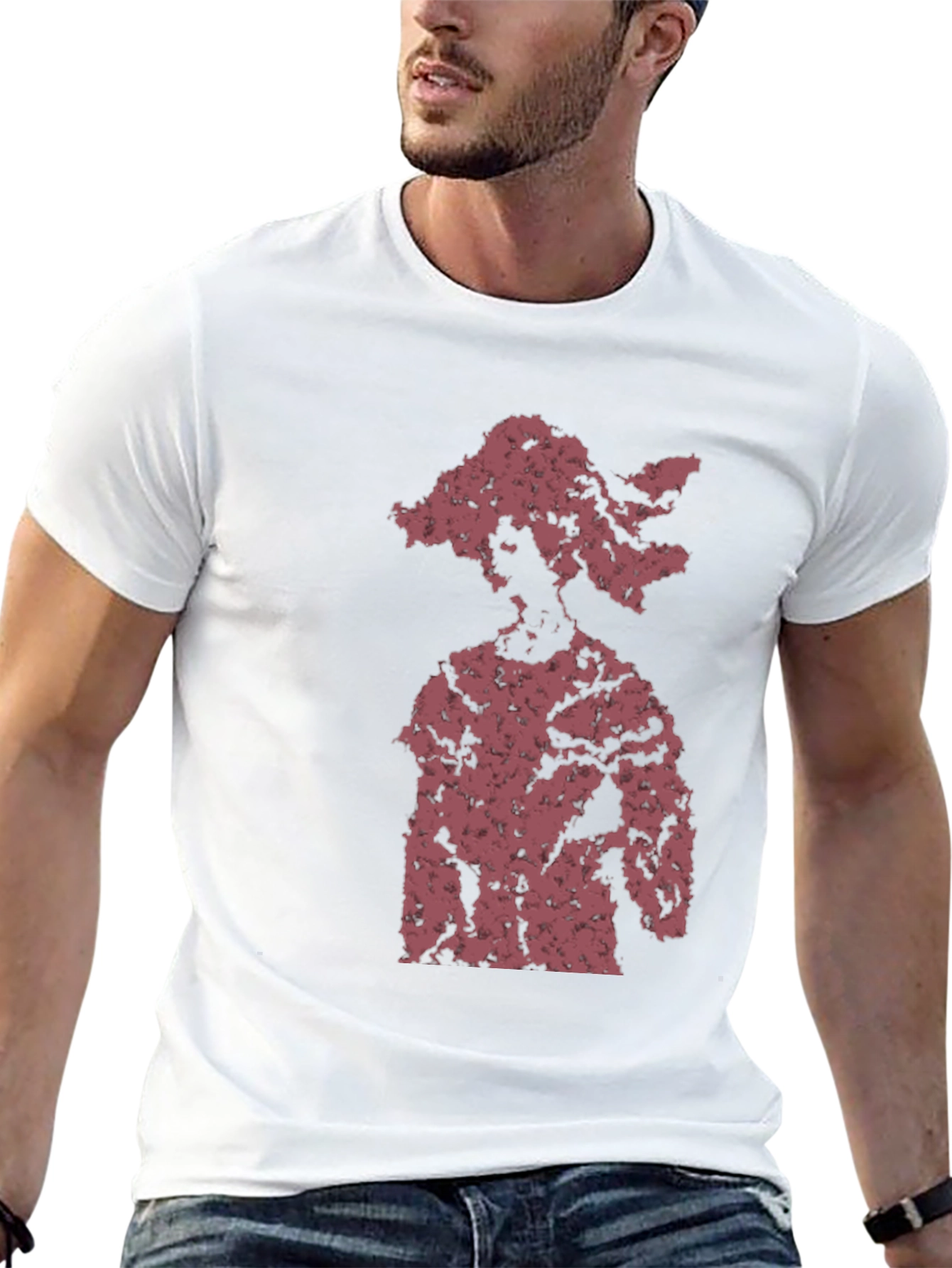 Abstract Figure Graphic Tee - Black Cotton Blend