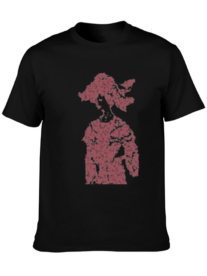 Abstract Figure Graphic Tee - Black Cotton Blend