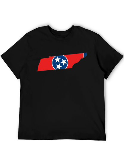 Tennessee Flag Graphic Print Crew Neck T-Shirt