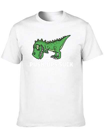 Funny Dinosaur Push-Ups Suck Graphic T-Shirt