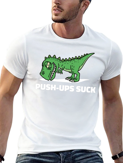 Funny Dinosaur Push-Ups Suck Graphic T-Shirt
