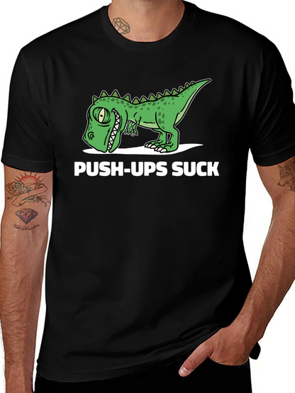 Funny Dinosaur Push-Ups Suck Graphic T-Shirt