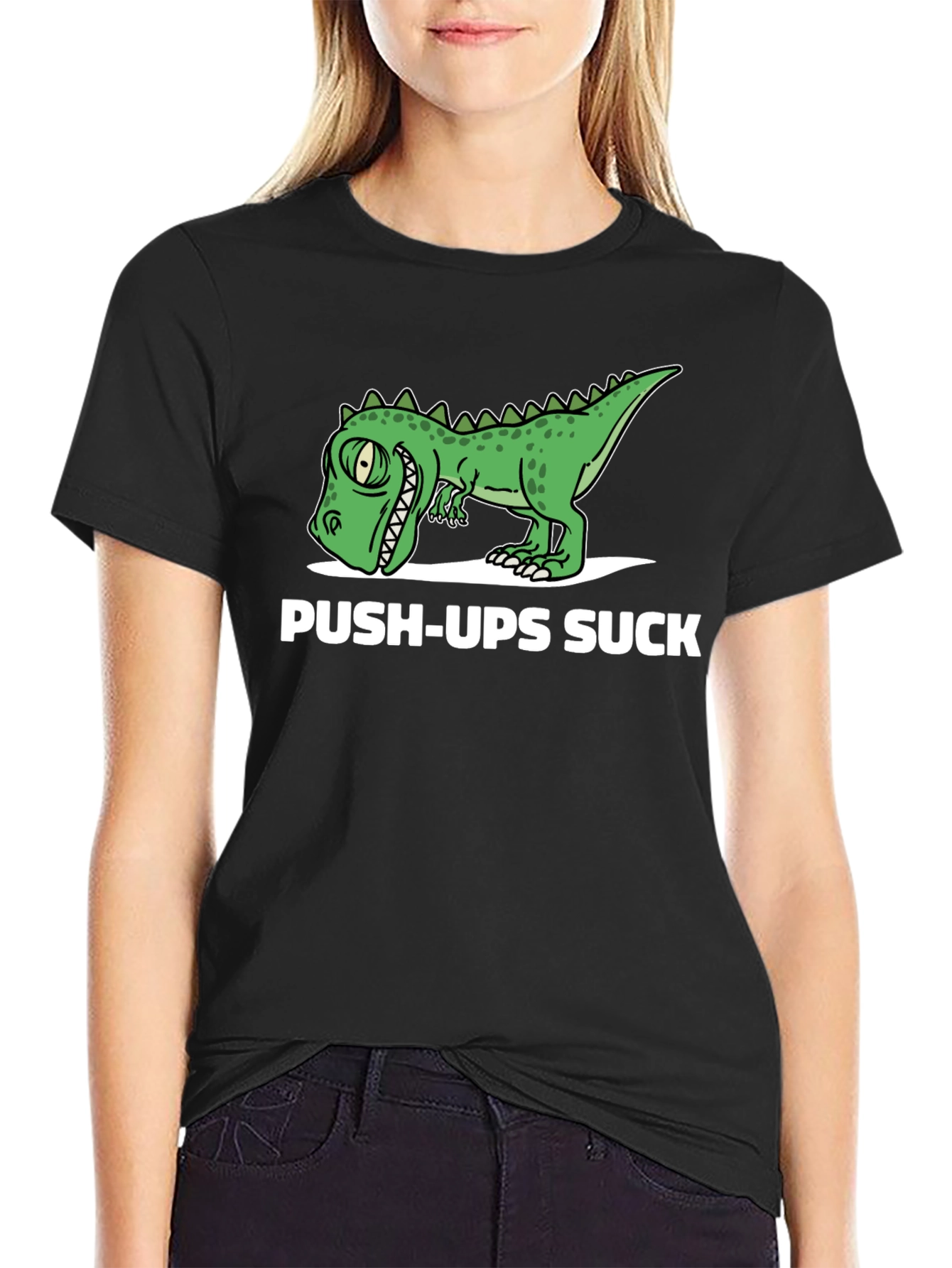 Funny Dinosaur Push-Ups Suck Graphic T-Shirt