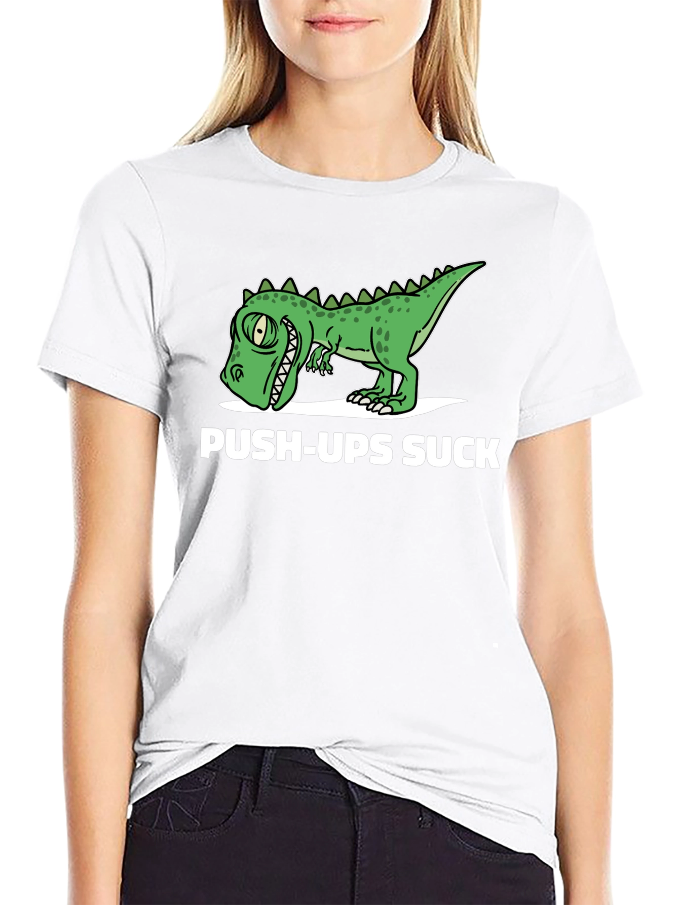 Funny Dinosaur Push-Ups Suck Graphic T-Shirt