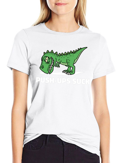 Funny Dinosaur Push-Ups Suck Graphic T-Shirt