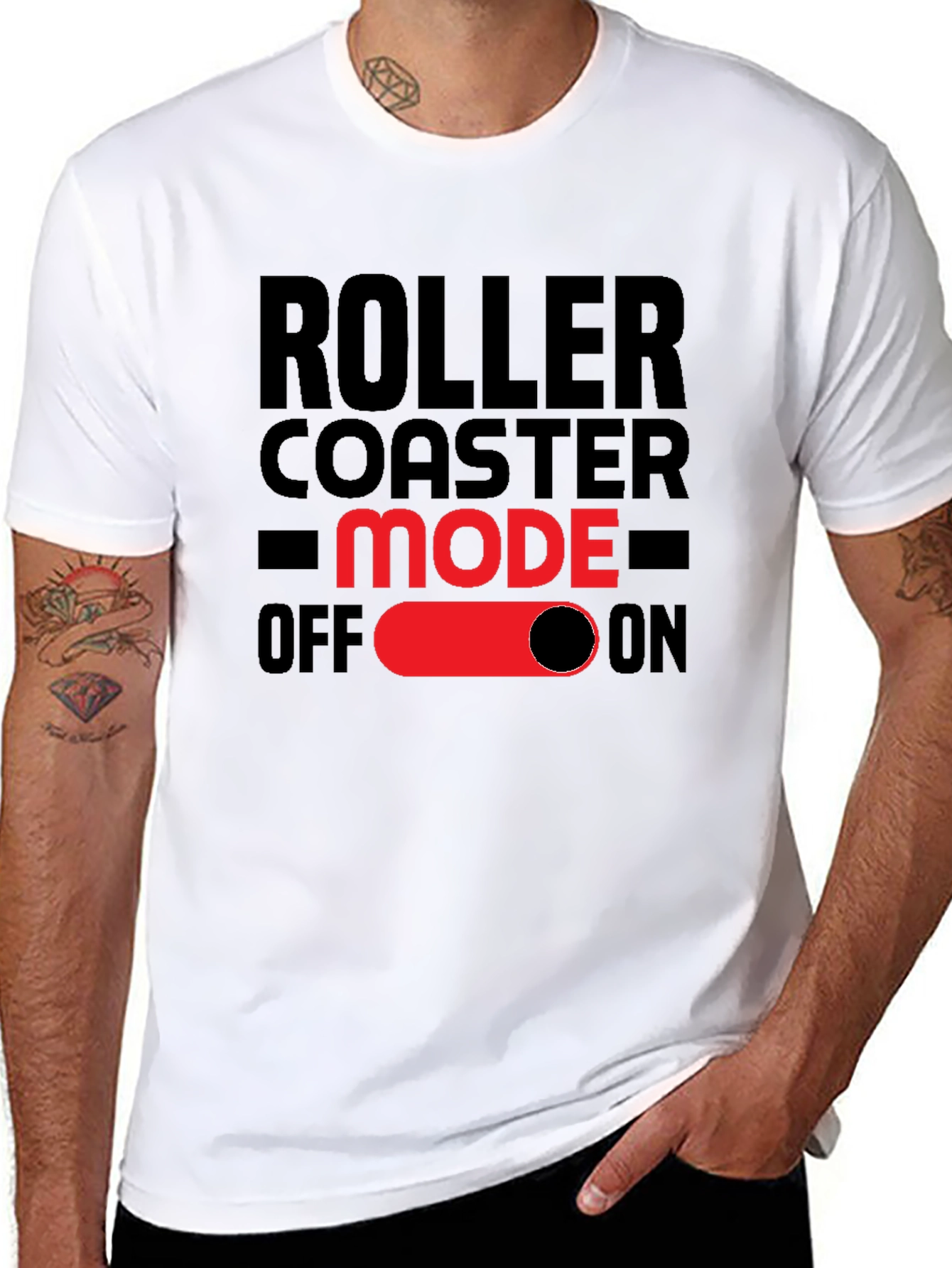 Roller Coaster Mode On T-Shirt - Fun Graphic Tee