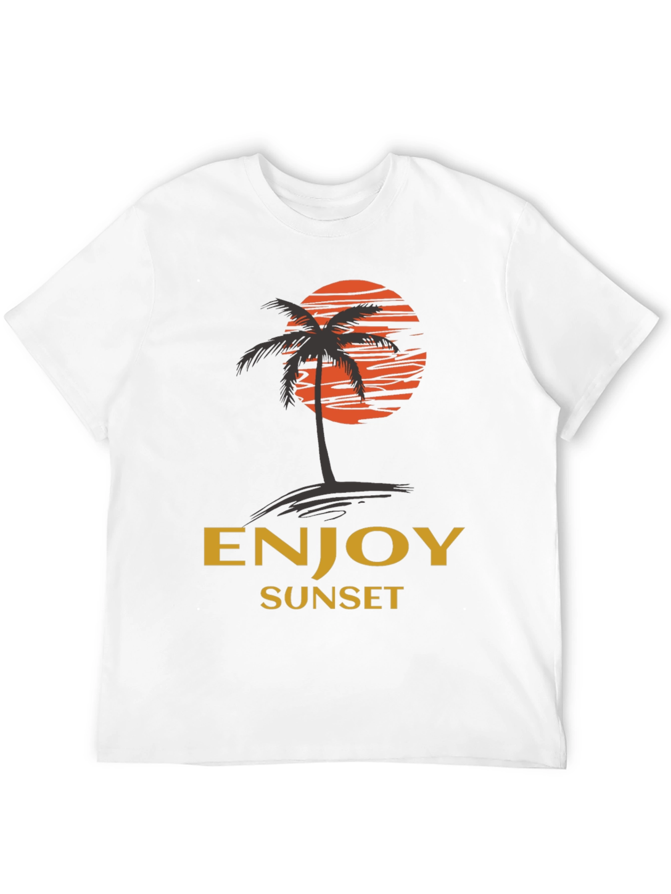 Enjoy Sunset Graphic Tee | Relaxed Fit Black T-Shirt