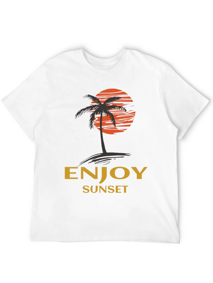 Enjoy Sunset Graphic Tee | Relaxed Fit Black T-Shirt