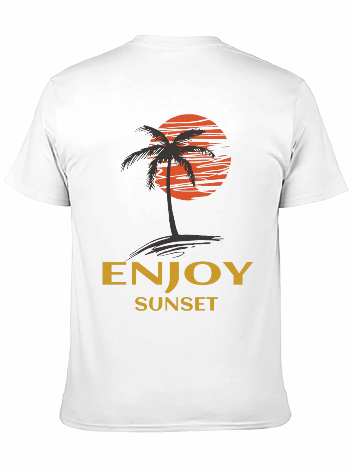 Enjoy Sunset Graphic Tee | Relaxed Fit Black T-Shirt