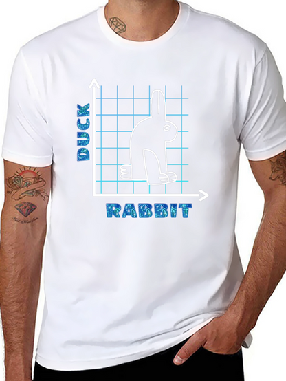 Duck Rabbit Graph T-Shirt Funny Illusion Tee