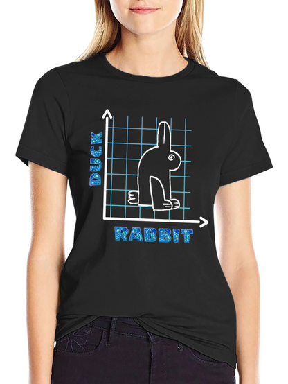 Duck Rabbit Graph T-Shirt Funny Illusion Tee