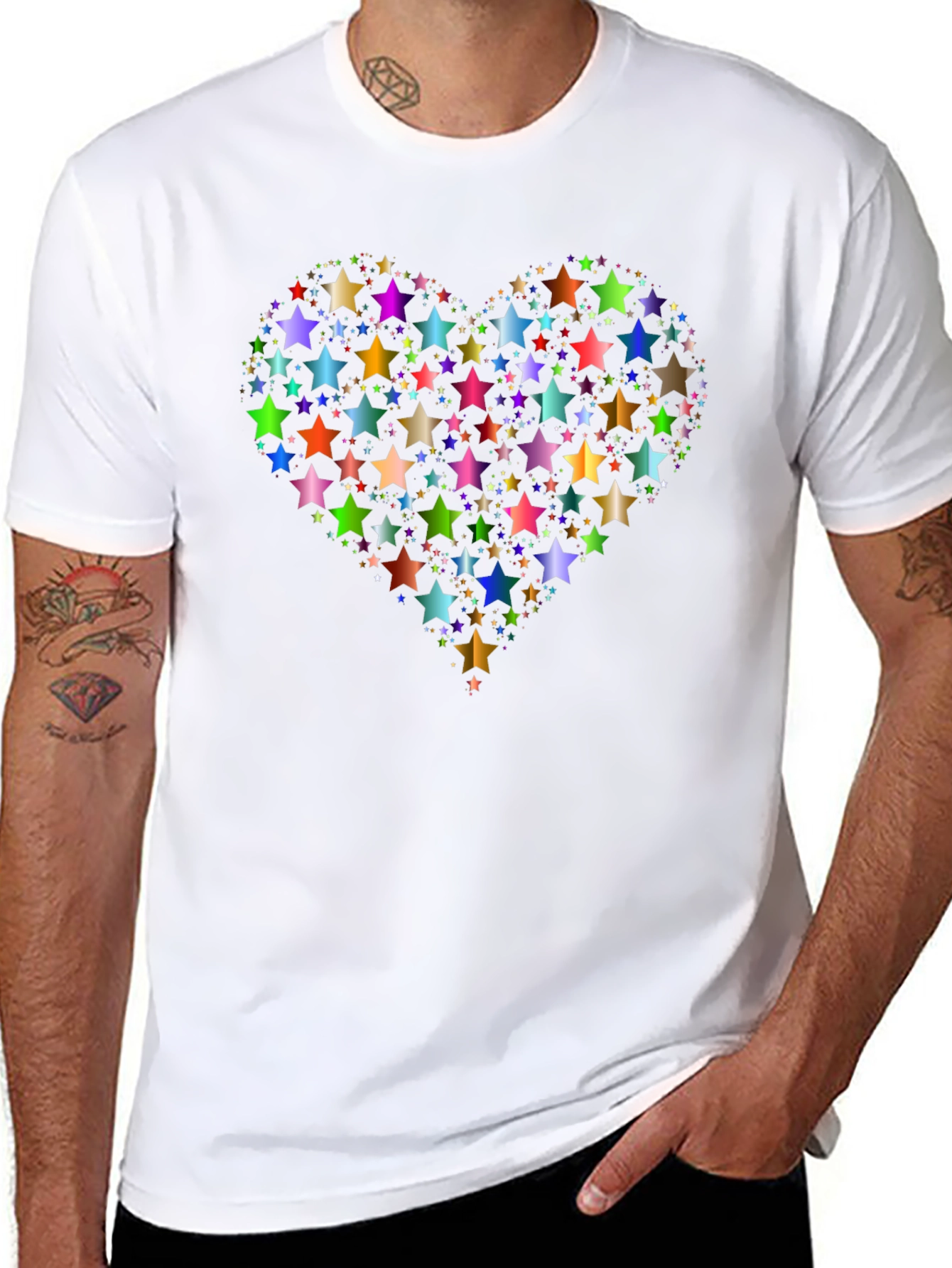 Star Heart Graphic Tee - Black