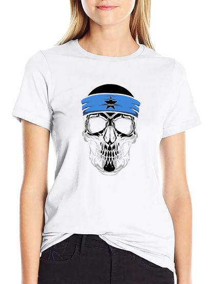 Skull Headband Graphic T-Shirt