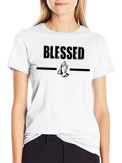 Blessed Praying Hands Graphic Tee - Black