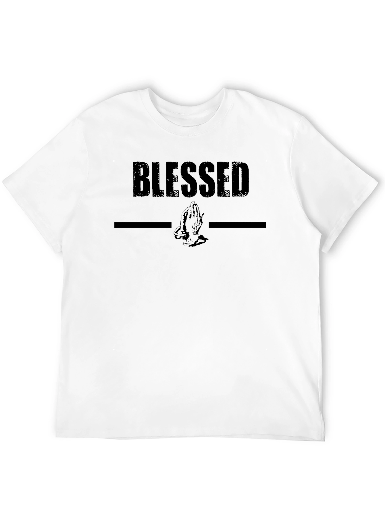 Blessed Praying Hands Graphic Tee - Black