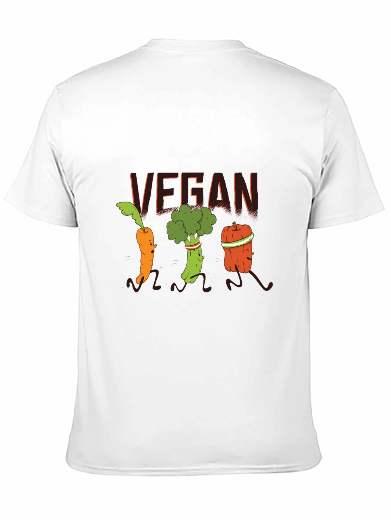 Vegan Running Vegetables Black T-Shirt
