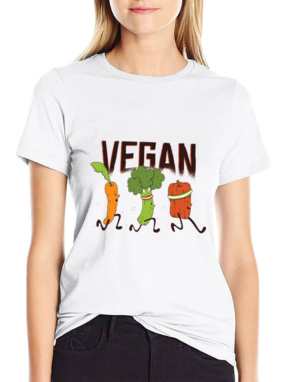 Vegan Running Vegetables Black T-Shirt