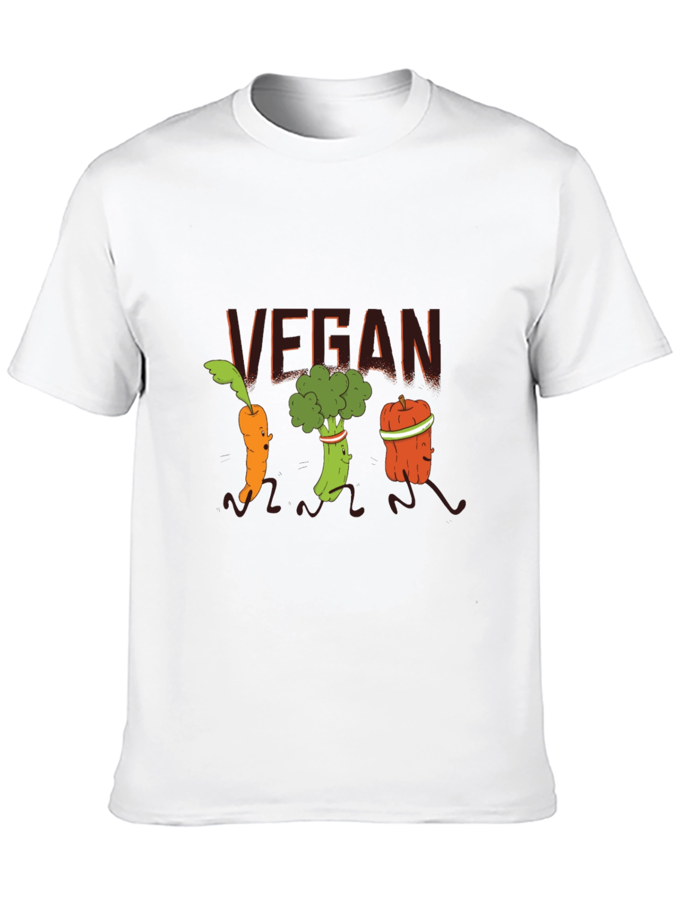 Vegan Running Vegetables Black T-Shirt