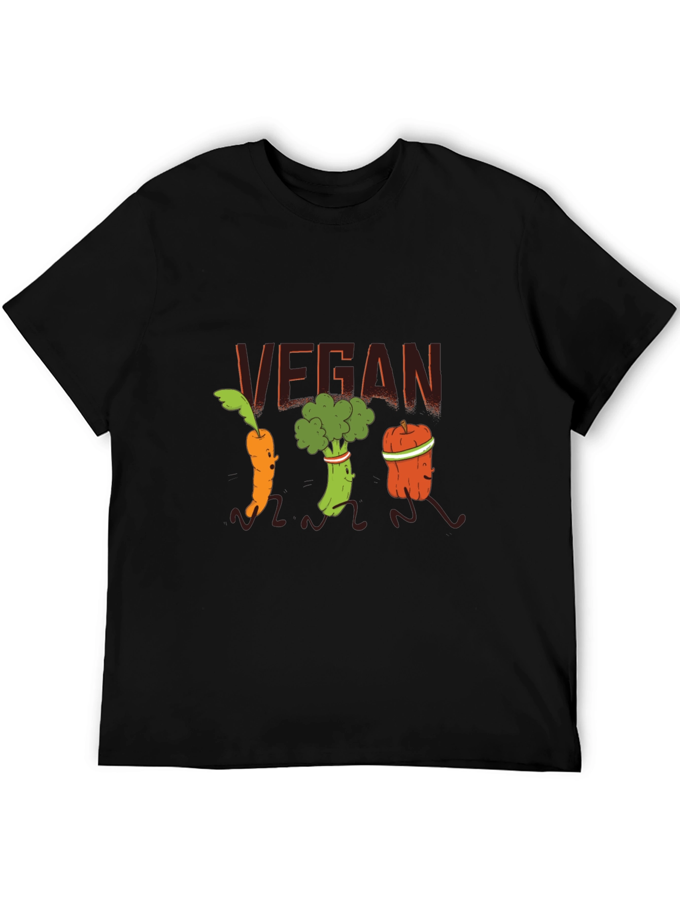 Vegan Running Vegetables Black T-Shirt