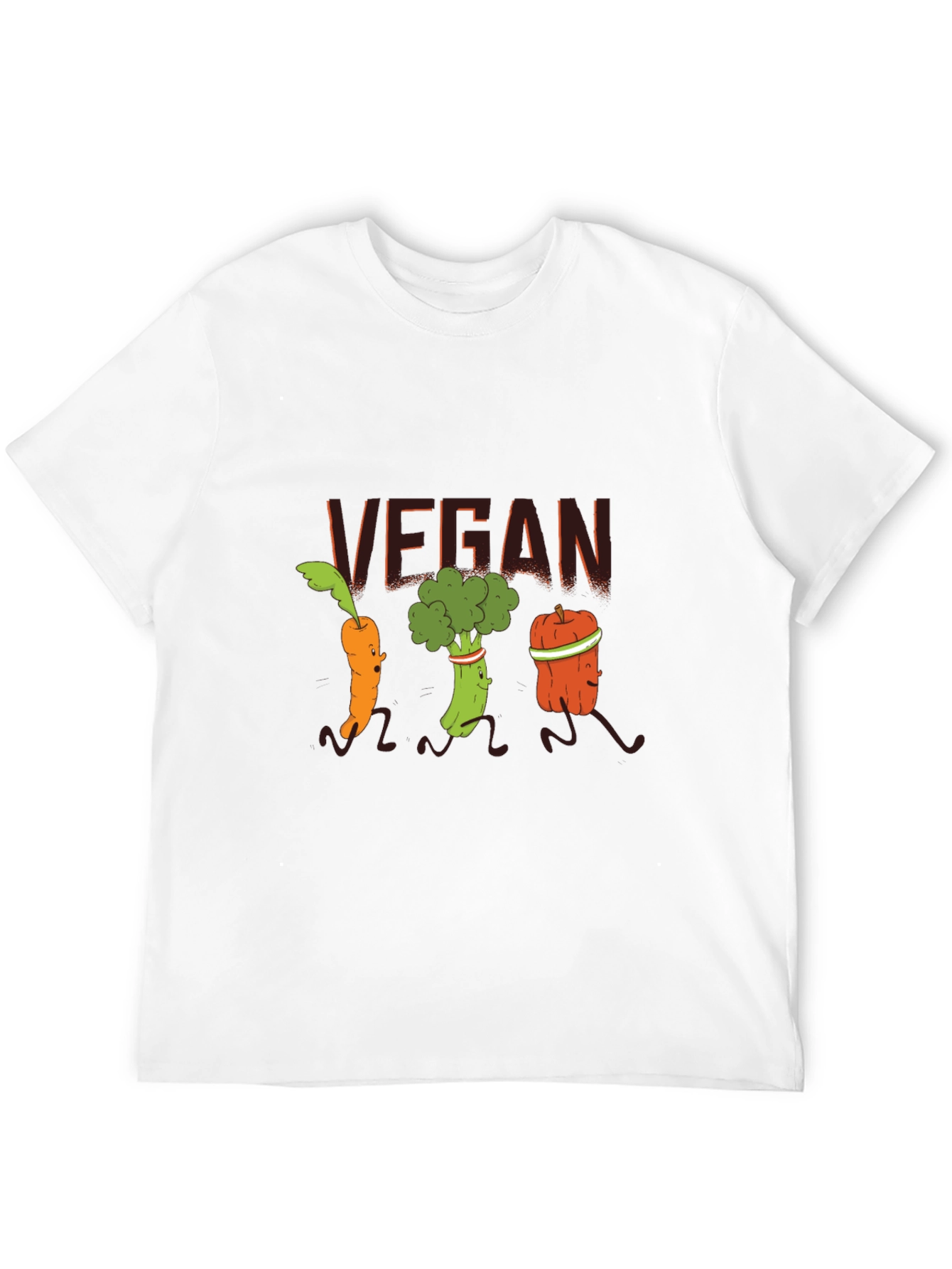 Vegan Running Vegetables Black T-Shirt